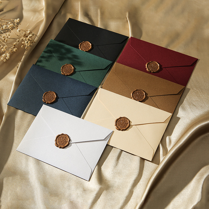 Wax Seal Letter Kit - 10er-Set 16x11cm Grußkarten mit Leinenstruktur, klassische