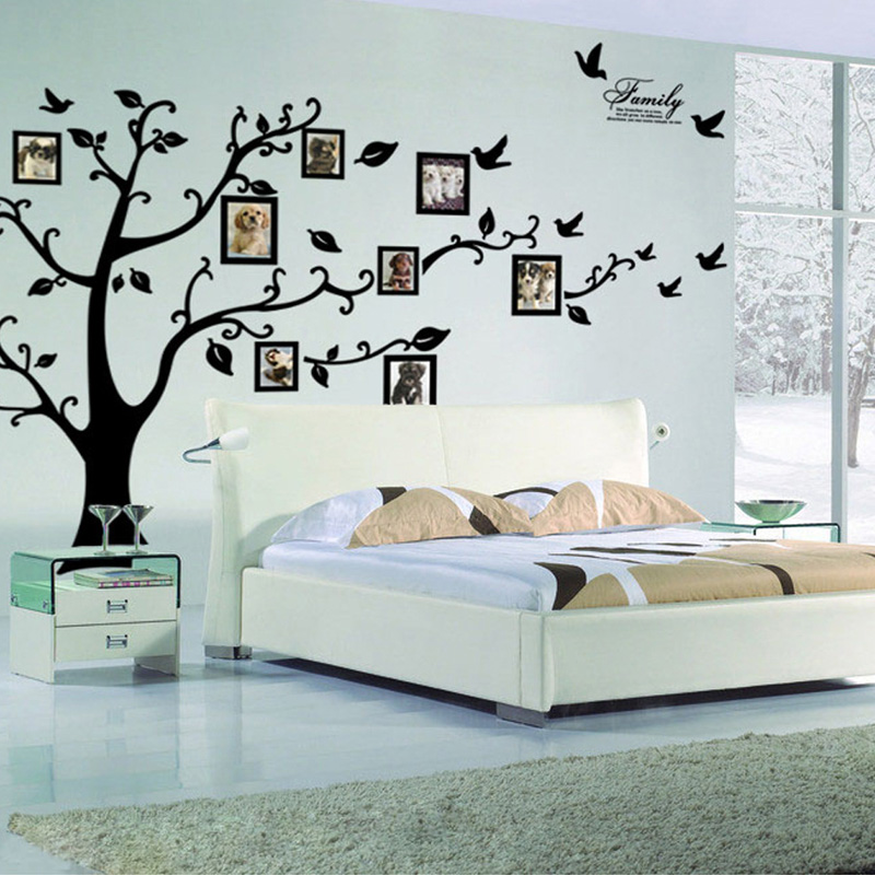 Family Tree Print - Großformatiger Foto-Baum PVC-Wandaufkleber Familienstammbaum Wohnzimmer-Hintergrund-Dekoration Wandsticker