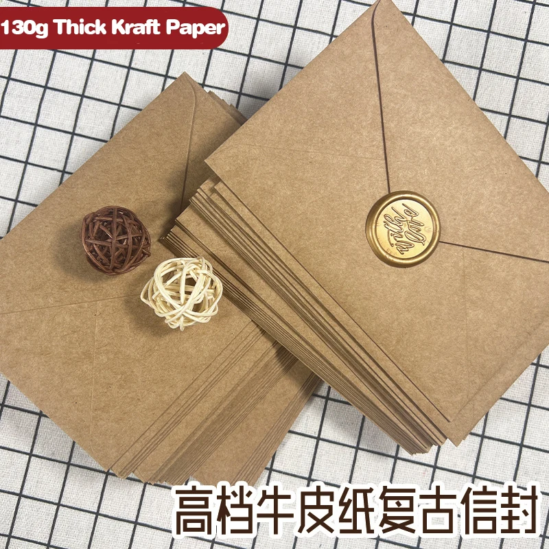 Wax Seal Letter Kit - 50 Stück Kraftpapier-Umschläge aus braunem Papier,