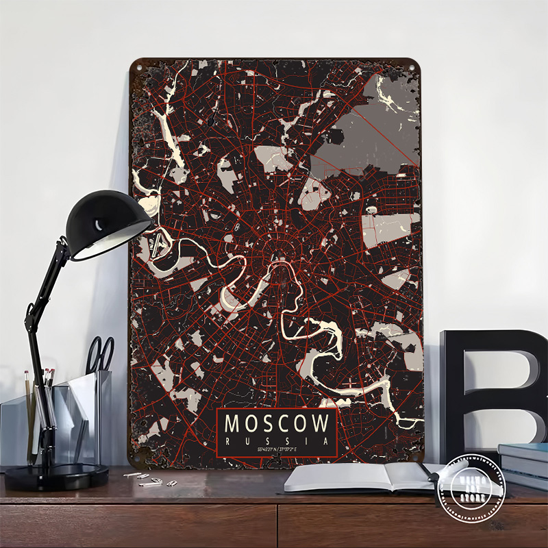 Moskauer Stadtplan Vektor Meta – Custom Map Poster Bewertung und Preis