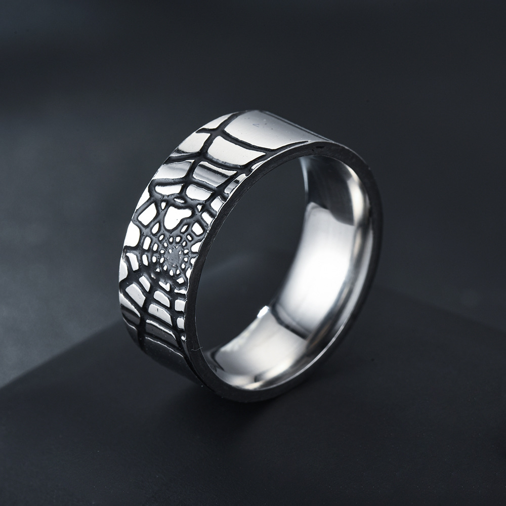 Edelstahl Einfache Spinne Web  – Initial Ring Custom Bewertung und Preis