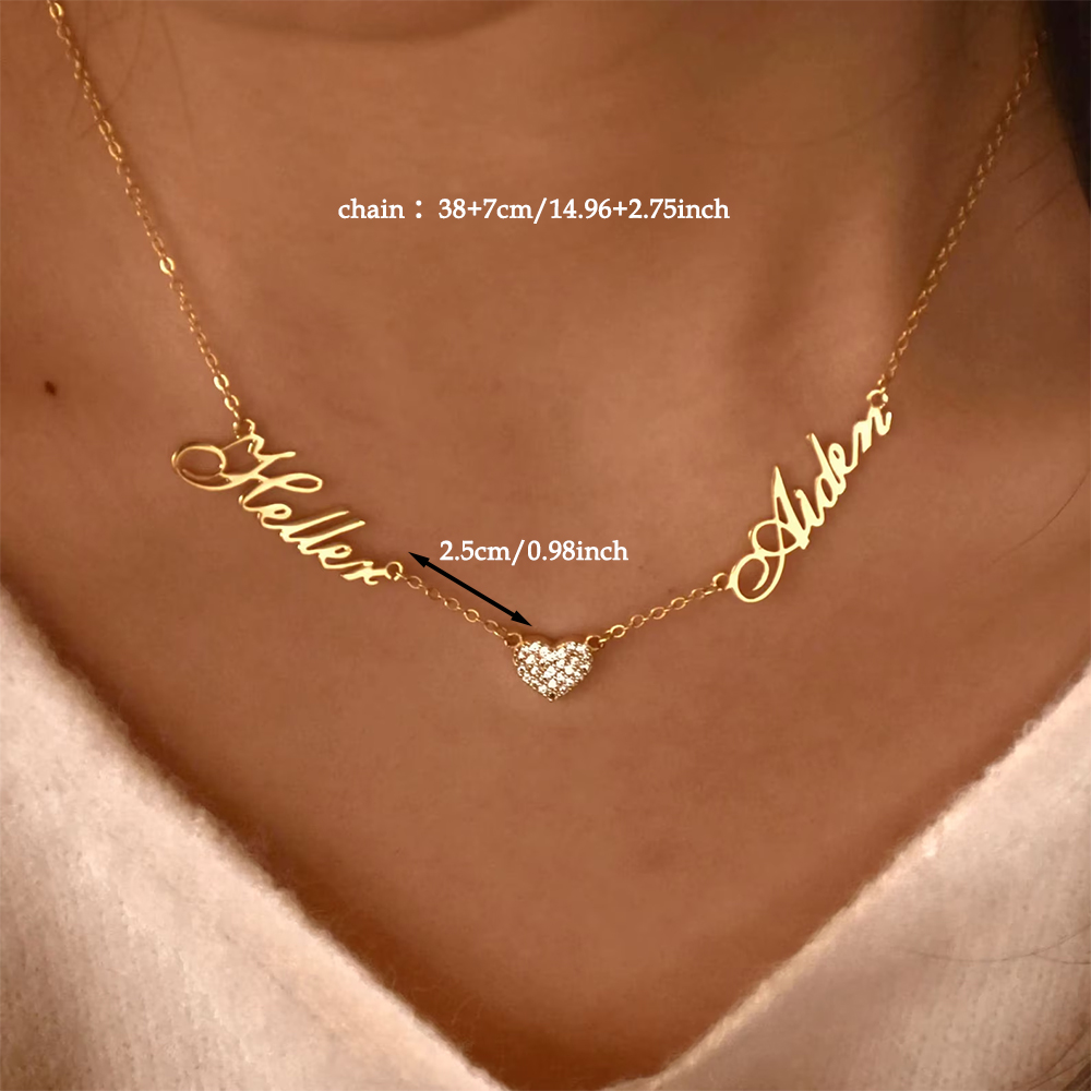 Benutzerdefinierte zwei Namen  – Name Necklace Custom Bewertung und Preis