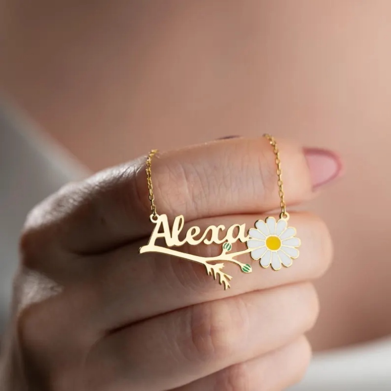Roro's personalisierte bunte E – Birth Flower Necklace Bewertung und Preis