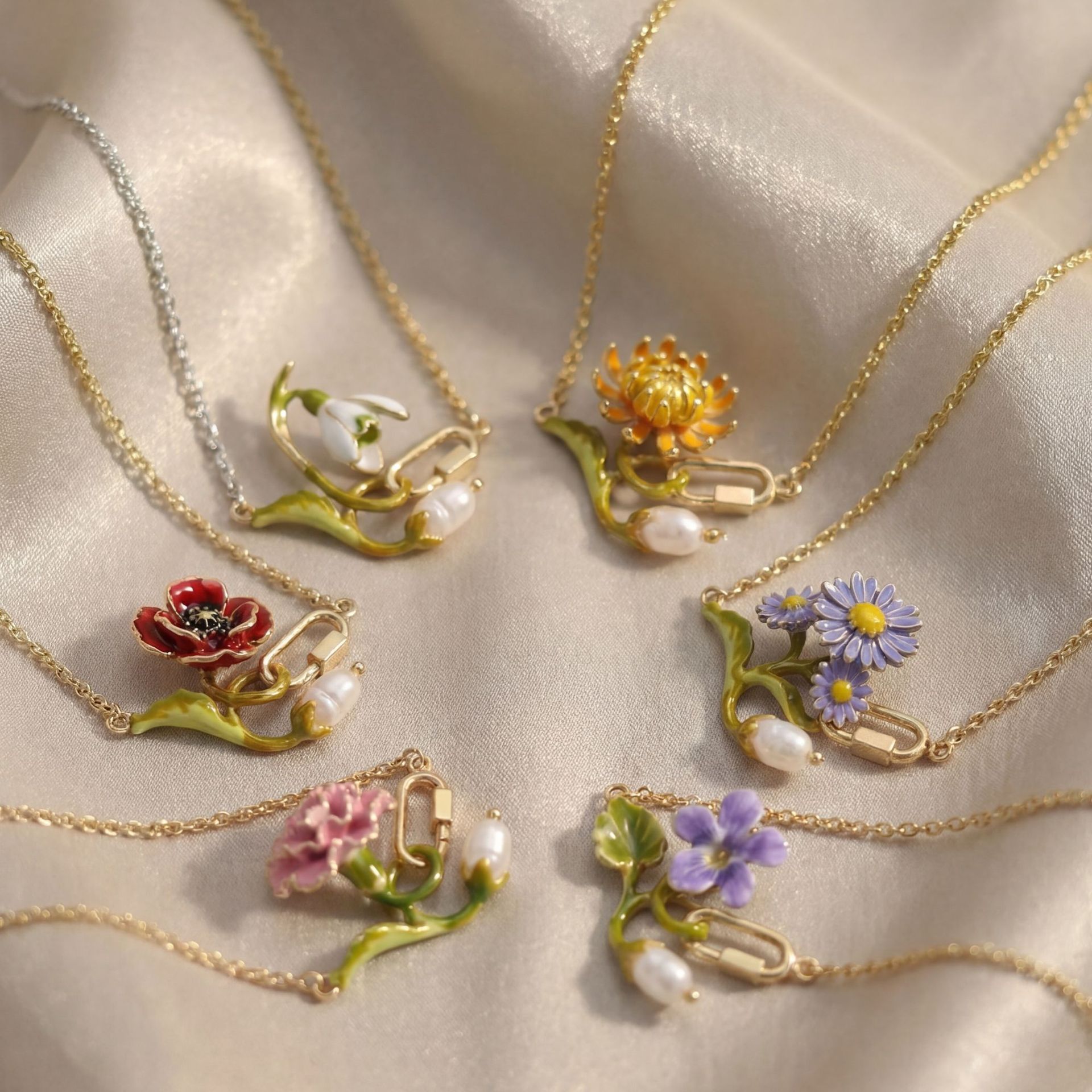 12-Monats-Geburtsblumen-Halske – Birth Flower Necklace Bewertung und Preis